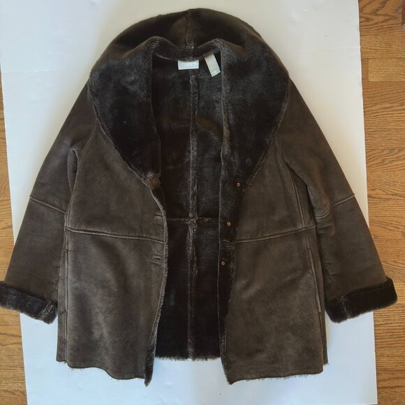 Liz Claiborne Collection Real Suede Coat w/ Faux Shearling Lining – Size 14 – He - Picture 14 of 14